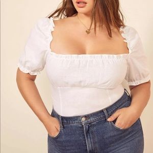 Reformation White Salina Top size 22
